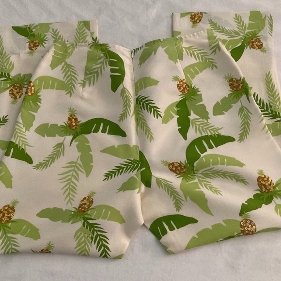 Silk tropical capri pants - size 4 - Picture 7 of 8